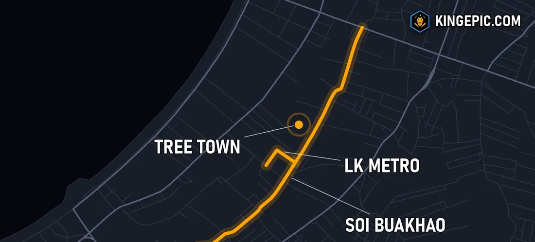 Map of Soi Buakhao, LK Metro and Tree Town in Pattaya